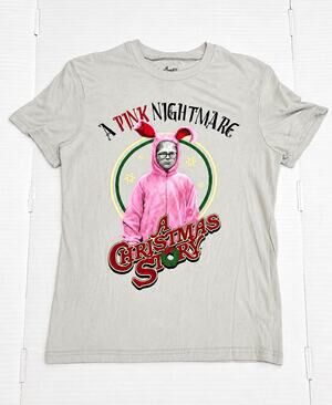 A Pink Nightmare A Christmas Story Pink Bunny Ralphie Graphic T-Shirt Small